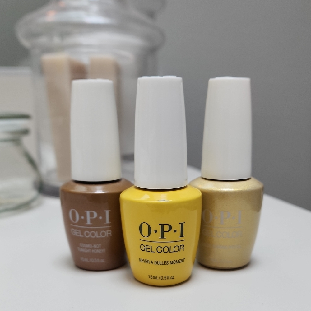 OPI Gel Polish Set Of Three Bottles In Yellow And Gold Neutrals